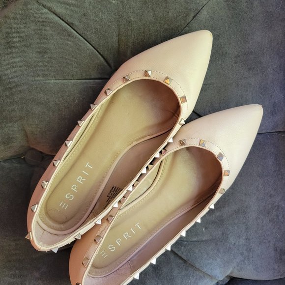 Esprit Philomena Studded Flats Tan Size 10 - Picture 3 of 5